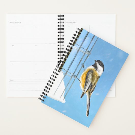 Bickadee sur la peinture d'alimentation - Oiseaux  (Devant avec enveloppe)
