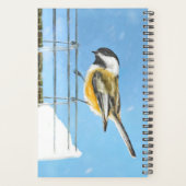 Bickadee sur la peinture d'alimentation - Oiseaux  (Dos)