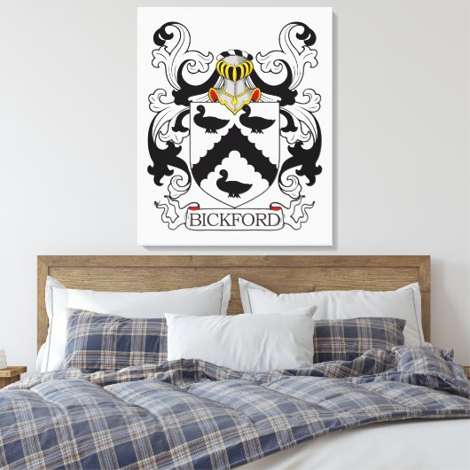 Bickford Family Crest Canvas Afdruk (Insitu (Slaapkamer))