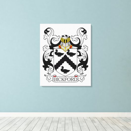 Bickford Family Crest Canvas Afdruk (Insitu (Houten vloer))