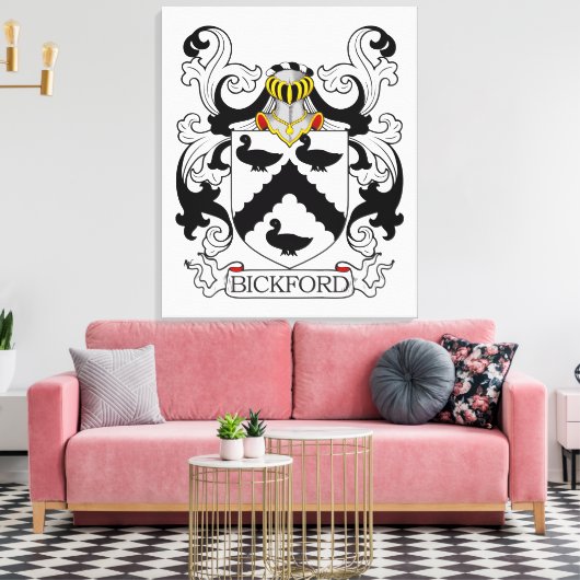 Bickford Family Crest Canvas Afdruk (Insitu (Woonkamer))