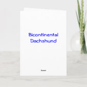 Bicontinental Dachshund Bonne carte d'anniversaire (Dos)