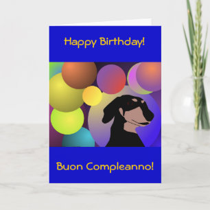 Bicontinental Dachshund Happy Birthday-kaart Kaart