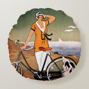 Bicycle Ad, 1925 Rond Kussen