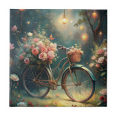 Bicycle and Flowers Tegeltje (Voorkant)