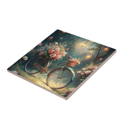 Bicycle and Flowers Tegeltje (Zijkant)