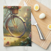 Bicycle and Flowers Theedoek (Quarter Fold)