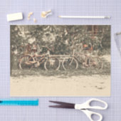 Bicycle  Antiek oud rood beige Rustig Tissuepapier (Craft)