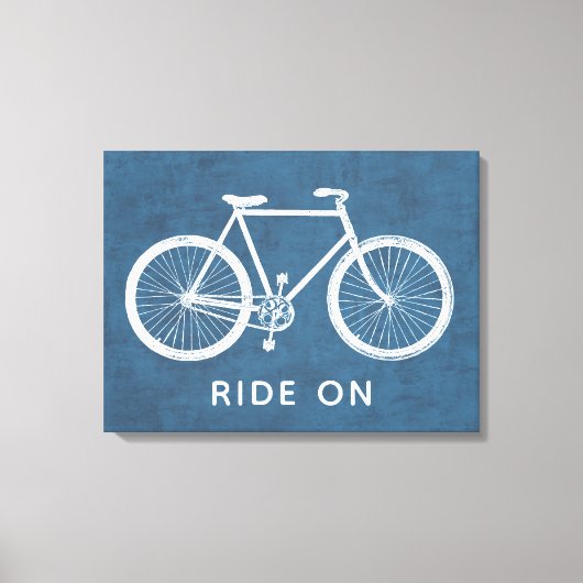  Bicycle Azure Blue Art Canvas Afdruk (Voorkant)