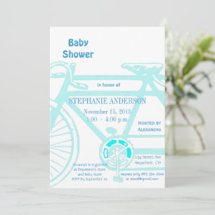 Bicycle Baby Boy Shower-uitnodigingen Kaart