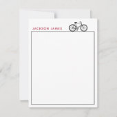 Bicycle Bike simpele, moderne zwarte rode Notitiekaartje (Voorkant)