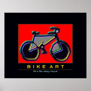bicycle - biking + bike poster
