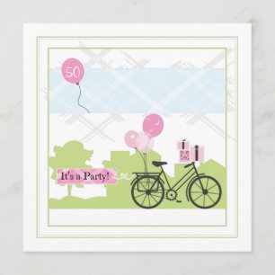 Bicycle Birthday Party Invitation Kaart