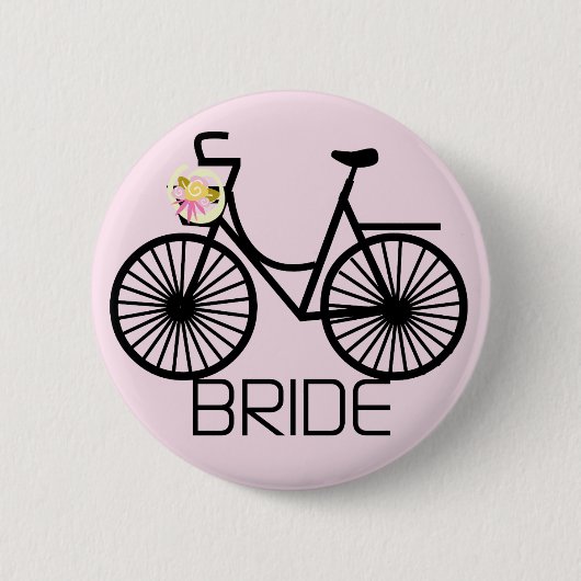 Bicycle Bride Tshirts en Gifts Ronde Button 5,7 Cm (Voorkant)