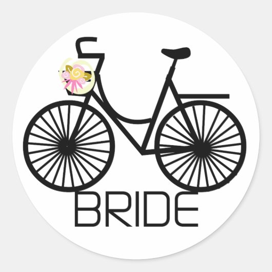 Bicycle Bride Tshirts en Gifts Ronde Sticker (Voorkant)