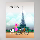 Bicycle Eiffel Tower Paris Frankrijk Poster (Voorkant)