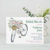 Bicycle Floral Bridal Shower Kaart (Staand voorkant)