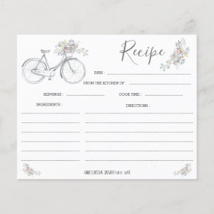 Bicycle Floral Recipe Kaart