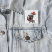 Bicycle Fun-Beer Vierkante Button 5,1 Cm (In situ)