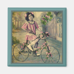 Bicycle Girl Magnet Magneet