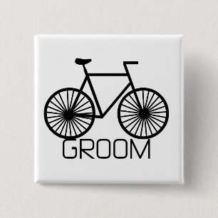 Bicycle Groom Tshirts en Gifts Vierkante Button 5,1 Cm