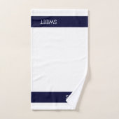 Bicycle Home Sweet Home sur Navy Blue & White (Serviette à main)
