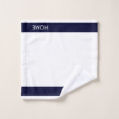 Bicycle Home Sweet Home sur Navy Blue & White (Gant de toilette)