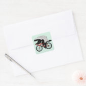 Bicycle Honey Badger Vierkante Sticker (Envelop)