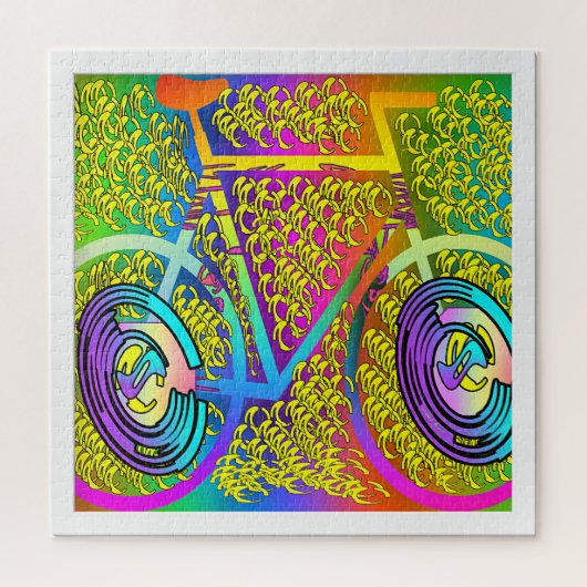BICYCLE IN LEVENDE KLEUR LEGPUZZEL (Verticaal)