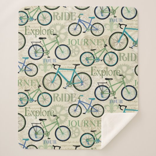Bicycle Journey Sherpa Blanket Sherpa Deken (Voorkant)