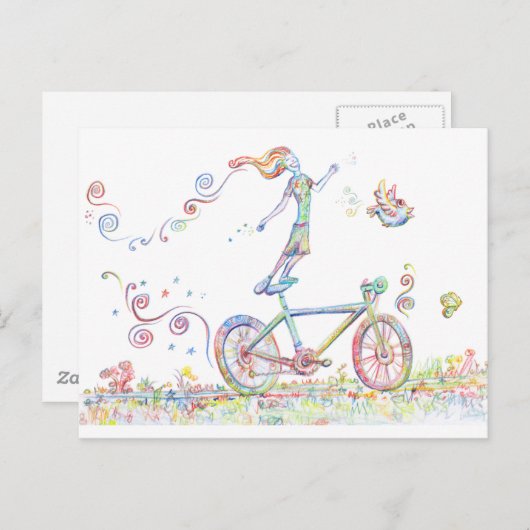 Bicycle Joy Briefkaart (Voorkant / Achterkant)