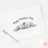 Bicycle Lovers Valentijn Ovale Sticker (Envelop)