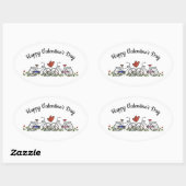 Bicycle Lovers Valentijn Ovale Sticker (Vel)
