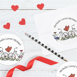 Bicycle Lovers Valentijn Ronde Sticker