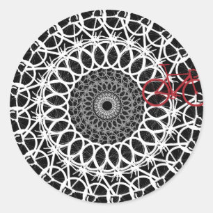 Bicycle Mandala volgen Ronde Sticker