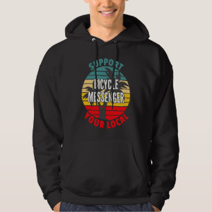 Bicycle Messenger Support voor uw lokale fietsmach Hoodie