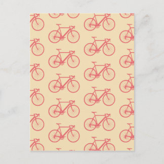 Bicycle Modern Silhouette Coral and Ivory Pattern Briefkaart