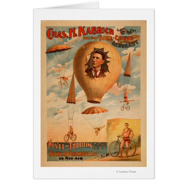 Bicycle Parachute-act in het middenluchttheater (Voorkant)