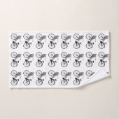  BICYCLE PATROON IN ZWARTE EN WITTE BAD HANDDOEK (Handdoek)