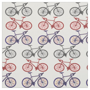 Bicycle Print Pattern Fabric Stof