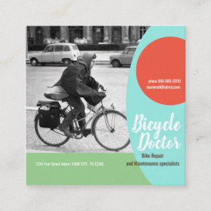 BICYCLE REPAIR Square, 2,5 x 2,5-inch Visitekaartj Vierkante Visitekaartje