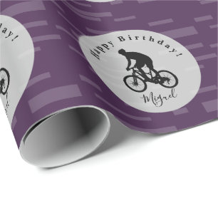 Bicycle Rider Birthday Gift Wrap elke kleur HAMbyW Cadeaupapier