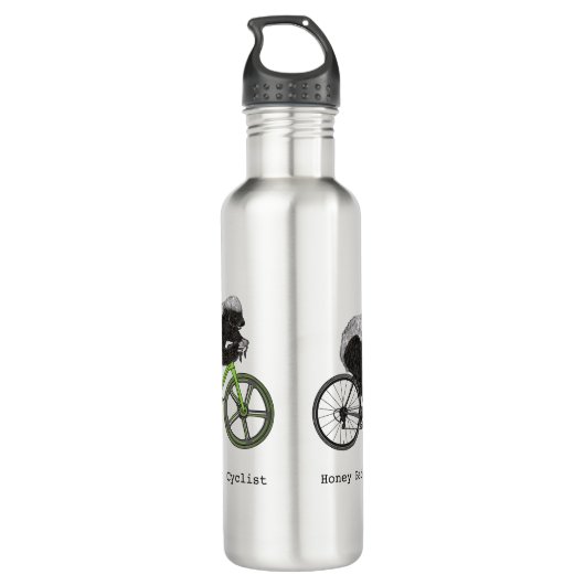 Bicycle Riding Honey Badger Waterfles (Achterkant)