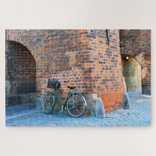 Bicycle, St. Nicholas Church, Kopenhagen, Denemark Legpuzzel (Horizontaal)