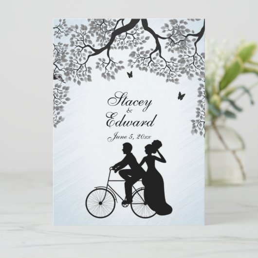 Bicycle Theme Weddenschap Blue Sky Kaart (Staand voorkant)