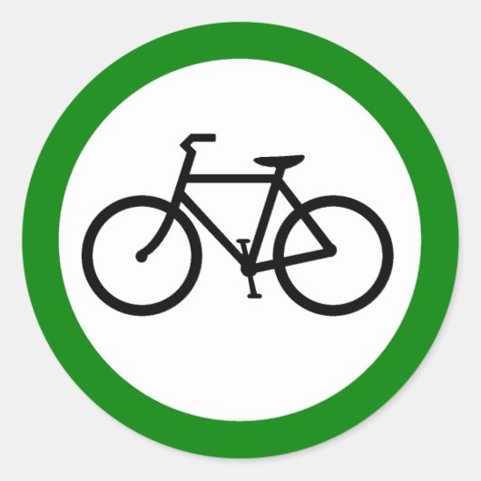 Bicycle Traffic Highway-teken Ronde Sticker (Voorkant)