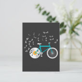 Bicycle Vinyl Record Player Bike-Muzieknoten Briefkaart (Staand voorkant)
