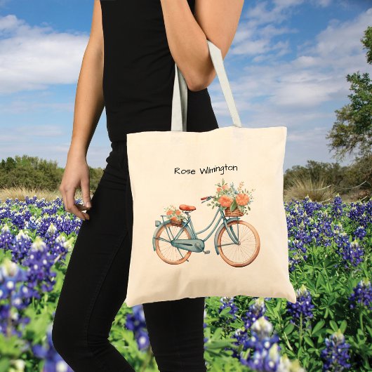 Bicycle Watercolor Tote Bag