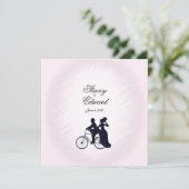 Bicycle Weddenschap Roze uitnodiging (Staand voorkant)