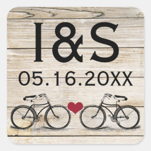 Bicycle Wedding Favor Stickers